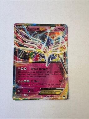 Pokemon Xerneas EX Holographic Card - Pink, Blue, Yellow